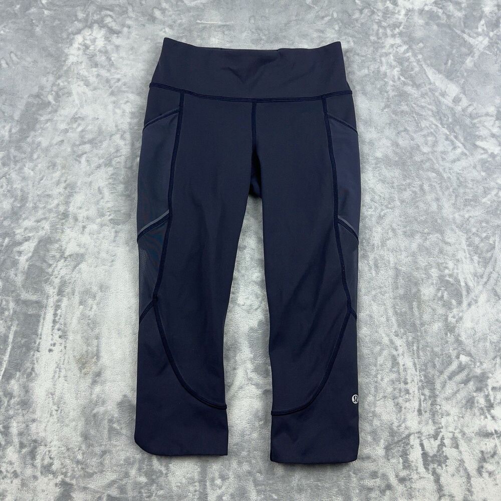 Lululemon Home Stretch Crop 19" Womens Size 4 Leggings Midnight Navy Blue